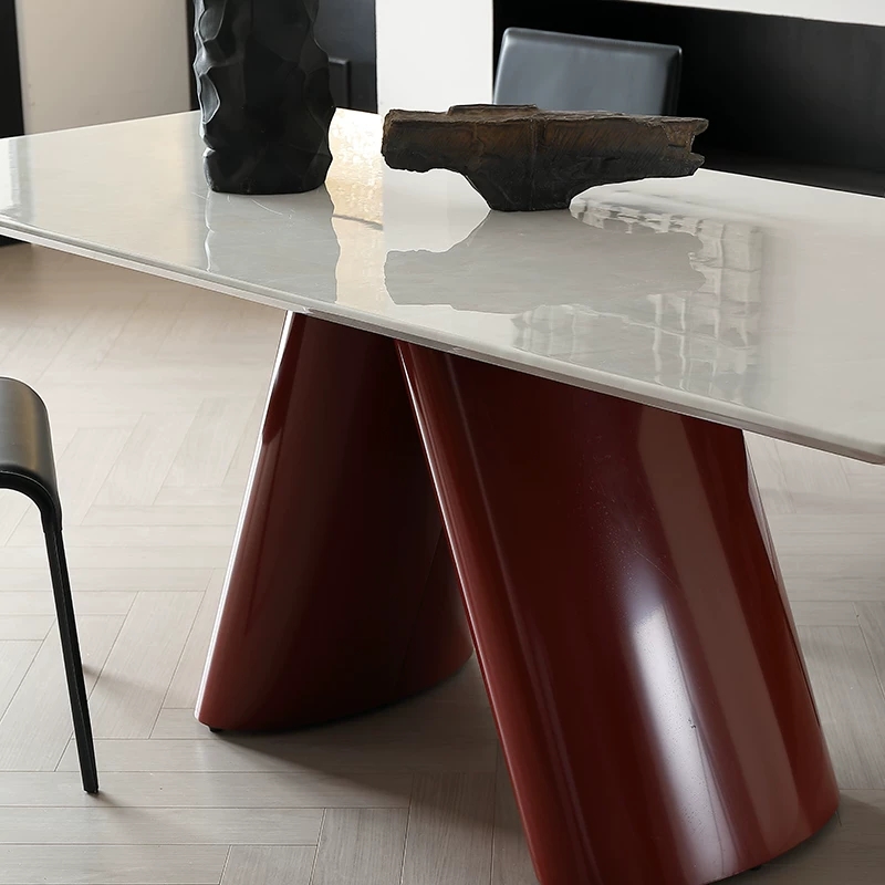 Sintered Stone Dining Table with Carbon Steel Baking Paint Legs