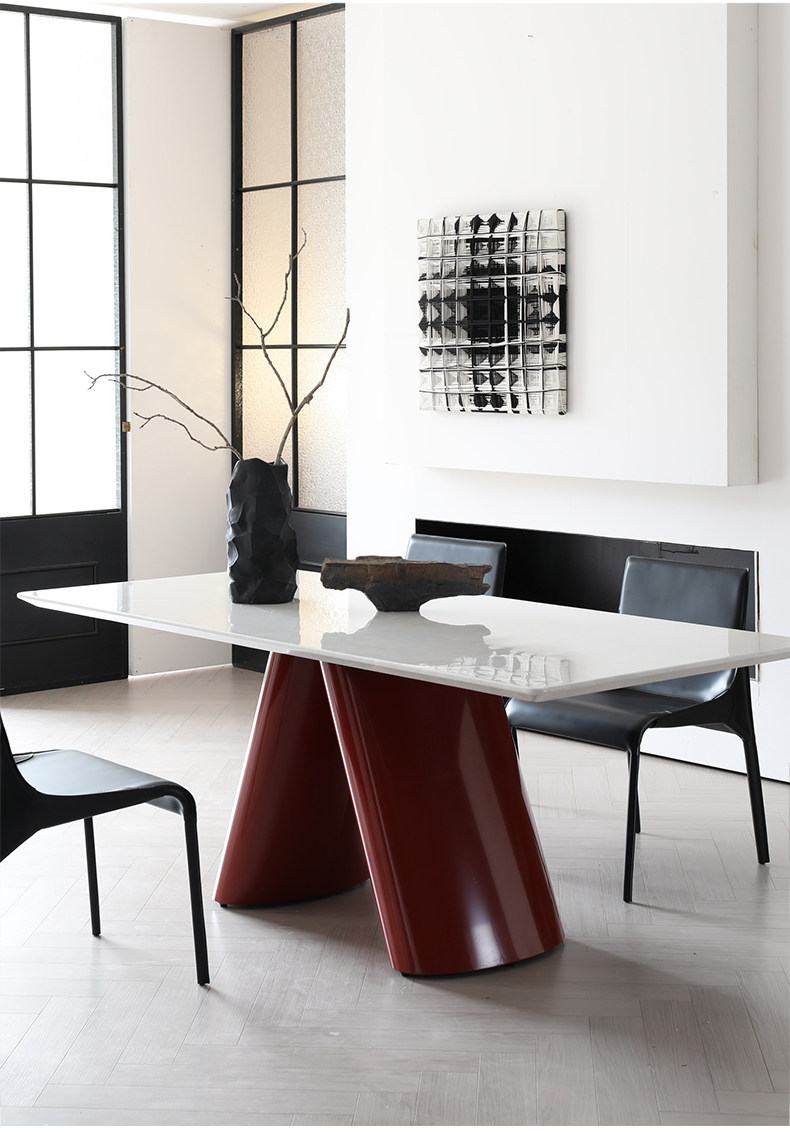 Sintered Stone Dining Table with Carbon Steel Baking Paint Legs - Image 4