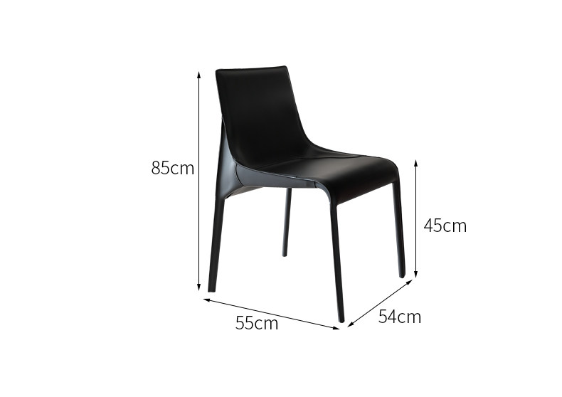 Saddle Leather Dining Chair with High Resilience Sponge - Image 4