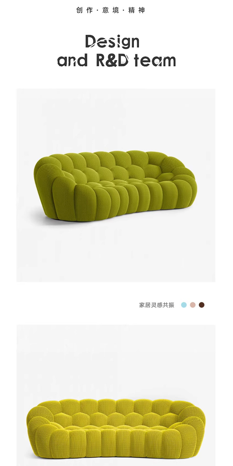 3D Stereo Fabric Three-Seat Sofa - Image 9