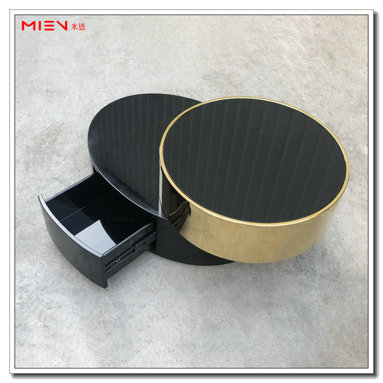 Tempered Glass Coffee Table with Stainless Steel Base