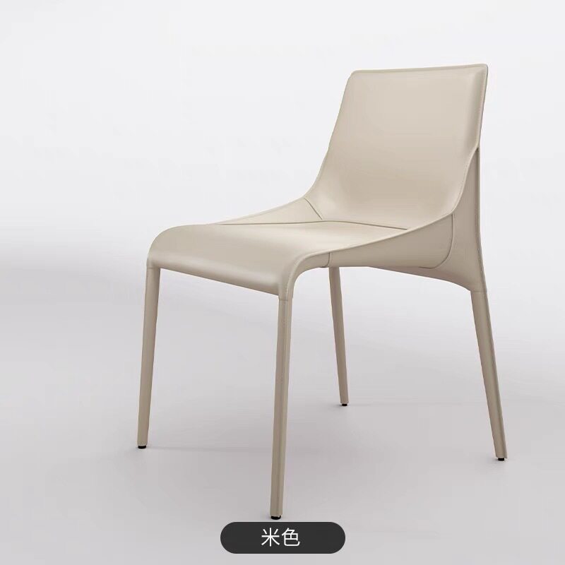 Saddle Leather Dining Chair with High Resilience Sponge - Image 2