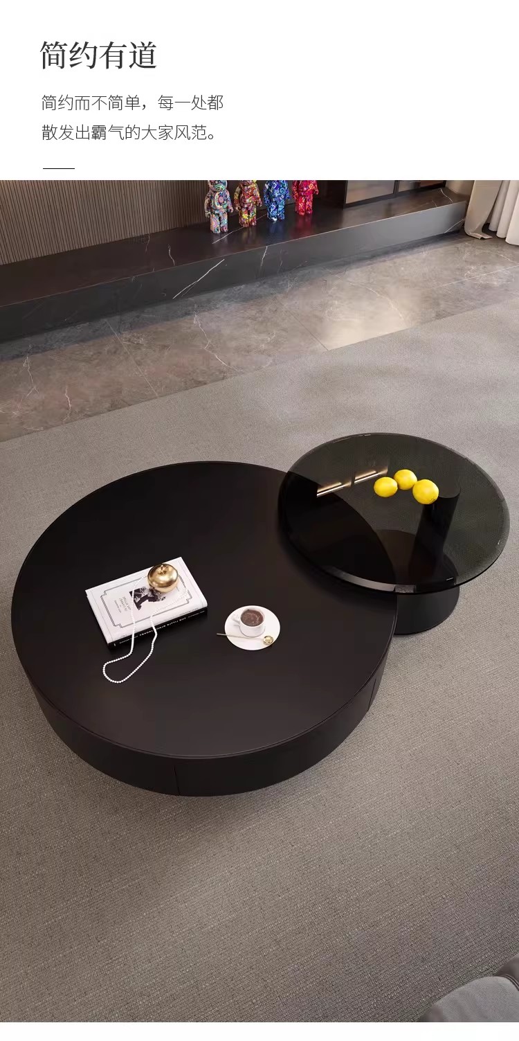 Walnut Wood and Glass Side Table Combined Coffee Table - Image 3