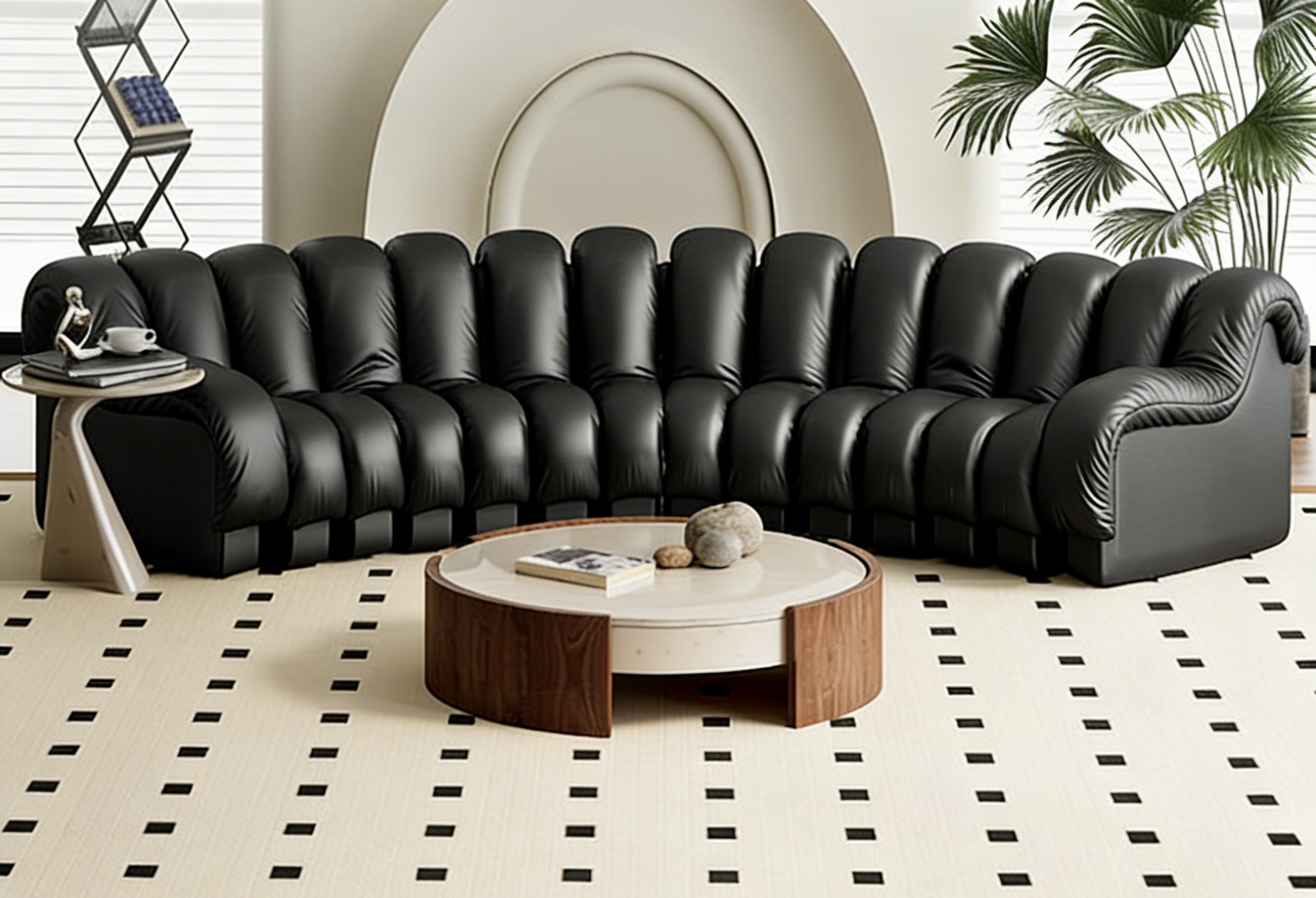Custom Modular Leather Sofa - Image 4