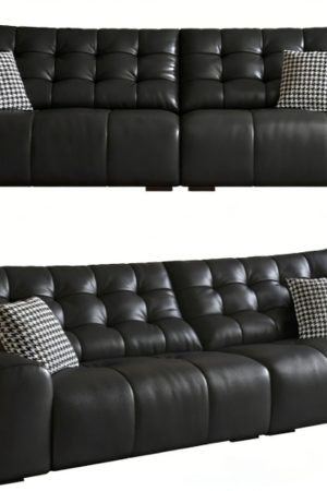 Top Grain Leather Three-Seat Sofa