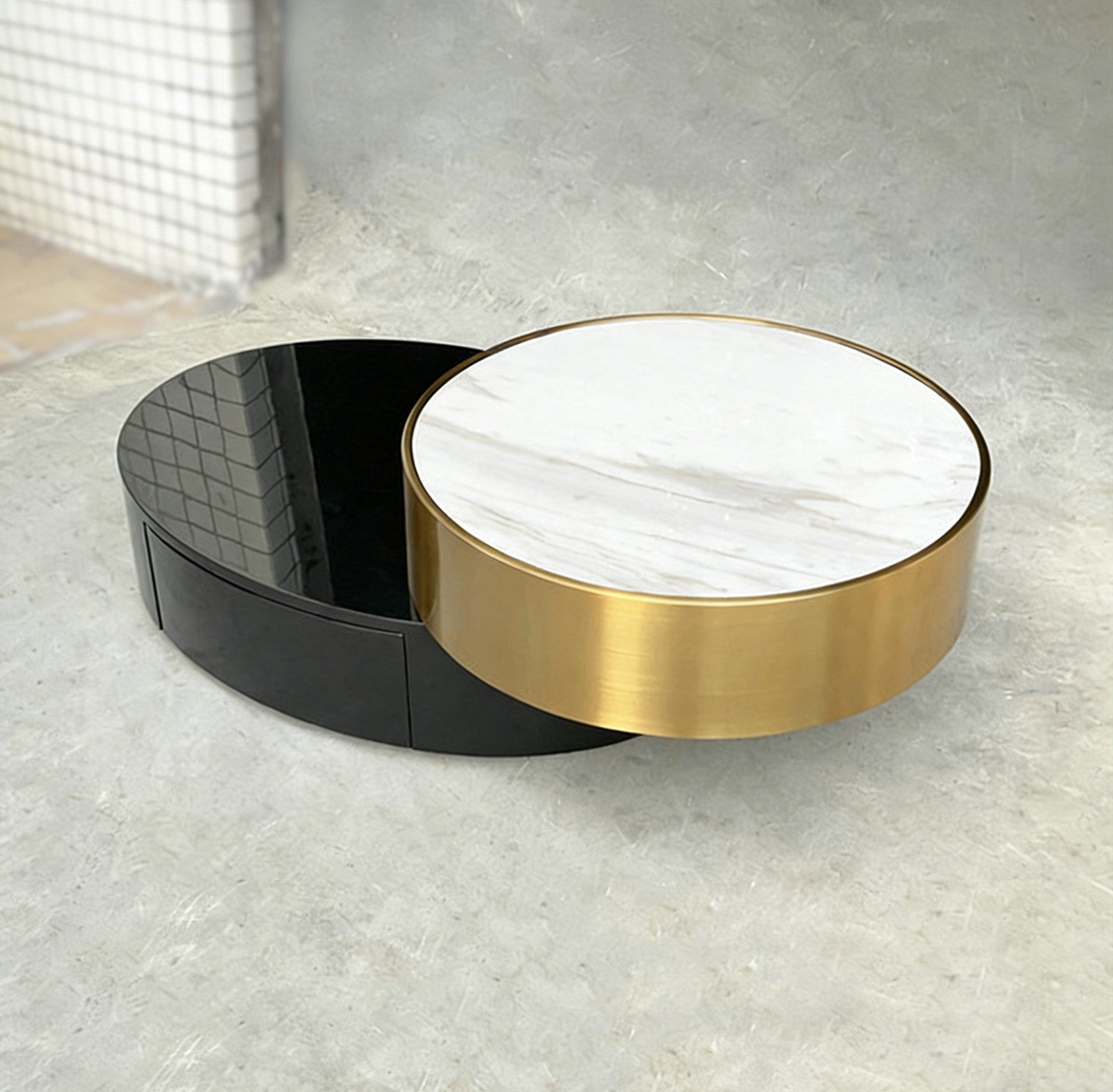 Tempered Glass Coffee Table with Stainless Steel Base - Image 6